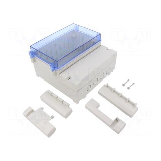 Enclosure: wall mounting | X: 166mm | Y: 161mm | Z: 93mm | ABS | grey | IP65