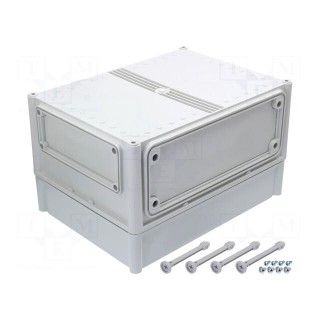 Enclosure: wall mounting | X: 280mm | Y: 380mm | Z: 230mm | EK | grey | IK08