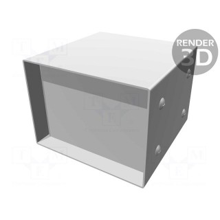 Enclosure: with panel | 1458 | X: 102mm | Y: 102mm | Z: 76mm | steel sheet