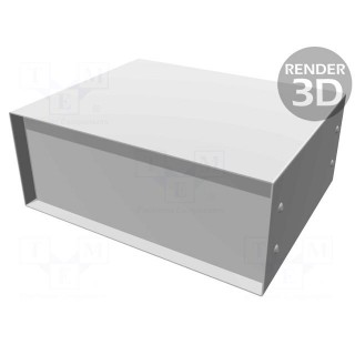 Enclosure: with panel | 1458 | X: 254mm | Y: 203mm | Z: 102mm | blue