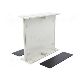 Enclosure: with panel | 1598 | X: 155mm | Y: 180mm | Z: 52mm | ABS | grey