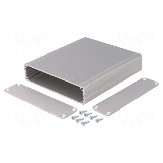 Enclosure: with panel | AKG | X: 105mm | Y: 120mm | Z: 26mm | aluminium