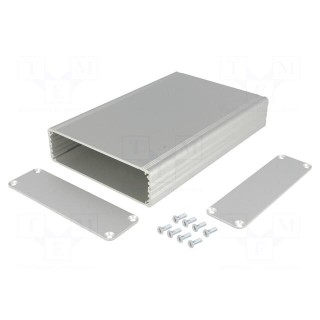 Enclosure: with panel | AKG | X: 105mm | Y: 160mm | Z: 30mm | aluminium