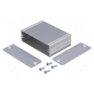 Enclosure: with panel | AKG | X: 71mm | Y: 50mm | Z: 24mm | aluminium | grey