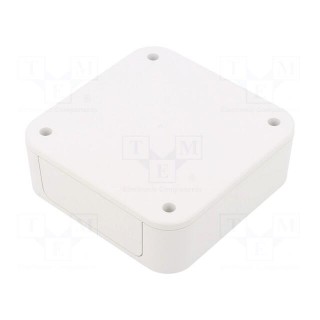 Enclosure: with panel | PF | X: 100mm | Y: 100mm | Z: 35mm | ABS | white