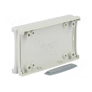 Enclosure: with panel | X: 50mm | Y: 90mm | Z: 16mm | ABS | light grey