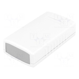 Enclosure: with panel | X: 50mm | Y: 90mm | Z: 24mm | ABS | light grey