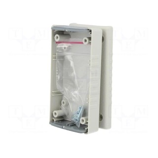 Enclosure: with panel | X: 50mm | Y: 90mm | Z: 24mm | ABS | light grey