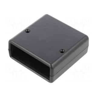 Enclosure: with panel | X: 66.5mm | Y: 66.5mm | Z: 28mm | ABS | black