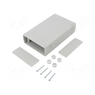 Enclosure: with panel | X: 92mm | Y: 147mm | Z: 36mm | ABS | grey