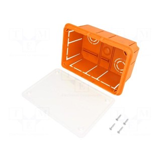 Enclosure: back box | X: 98mm | Y: 153mm | Z: 70mm | plaster embedded