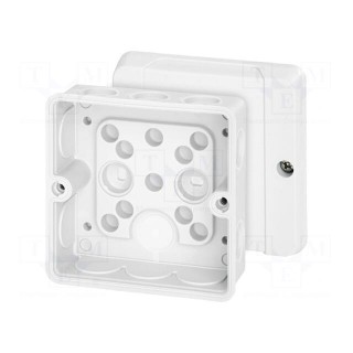 Enclosure: junction box | X: 88mm | Y: 88mm | Z: 50mm | IP55 | white