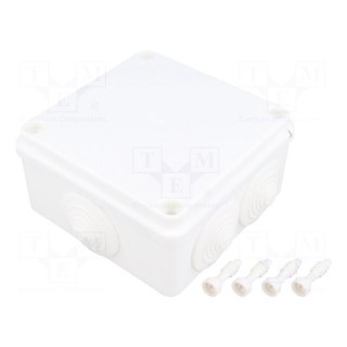 Enclosure: junction box | X: 100mm | Y: 100mm | Z: 50mm | IP65 | white