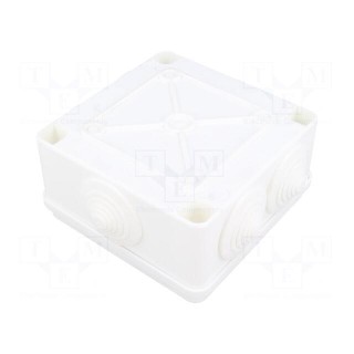 Enclosure: junction box | X: 100mm | Y: 100mm | Z: 50mm | IP65 | white