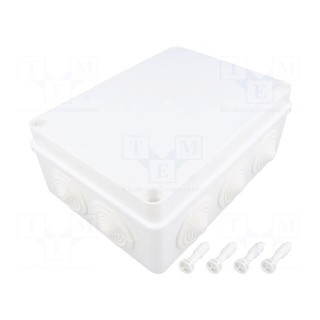 Enclosure: junction box | X: 110mm | Y: 190mm | Z: 70mm | IP65 | white