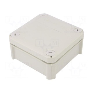 Enclosure: junction box | X: 114mm | Y: 114mm | Z: 57mm | polypropylene