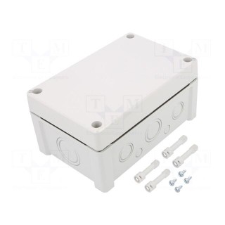 Enclosure: junction box | X: 122mm | Y: 187mm | Z: 90mm | wall mount | ABS