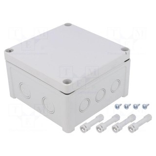 Enclosure: junction box | X: 130mm | Y: 130mm | Z: 75mm | wall mount | ABS