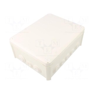 Enclosure: junction box | X: 190mm | Y: 240mm | Z: 95mm | IP66 | white