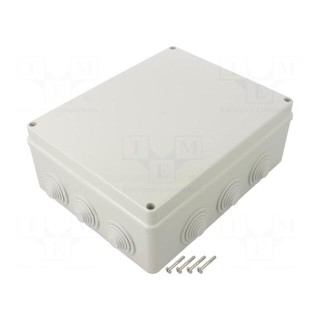 Enclosure: junction box | X: 198mm | Y: 248mm | Z: 95mm | wall mount