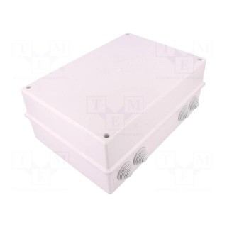 Enclosure: junction box | X: 214mm | Y: 303mm | Z: 123mm | ABS | IP55