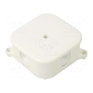 Enclosure: junction box | X: 75mm | Y: 75mm | Z: 30mm | wall mount | IP44