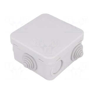 Enclosure: junction box | X: 75mm | Y: 75mm | Z: 42mm | wall mount | IP55