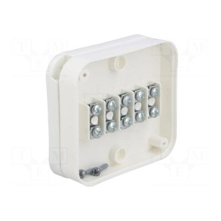 Enclosure: junction box | X: 79mm | Y: 89mm | Z: 25mm | wall mount | IP20