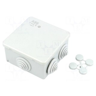Enclosure: junction box | X: 80mm | Y: 80mm | Z: 40mm | wall mount | IP44