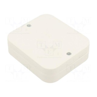 Enclosure: junction box | X: 80mm | Y: 90mm | Z: 24mm | wall mount | IP20