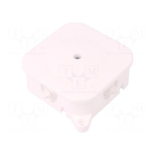 Enclosure: junction box | X: 86mm | Y: 86mm | Z: 35mm | IP42 | white