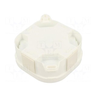 Enclosure: junction box | X: 92mm | Y: 92mm | Z: 44mm | IP54 | white