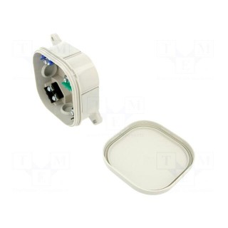 Enclosure: junction box | X: 92mm | Y: 92mm | Z: 44mm | wall mount | ABS
