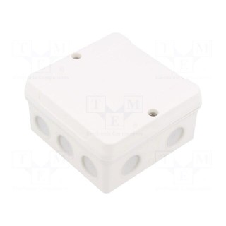 Enclosure: junction box | X: 98mm | Y: 98mm | Z: 55mm | IP55 | white