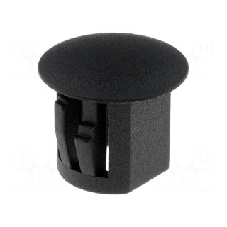 Stopper | polyamide | Øhole: 9.5mm | H: 10.5mm | black | UL94V-2