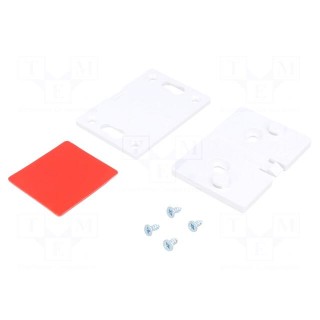 Set of clips | ABS | Colour: white | Kit: 2 holders,screw x4