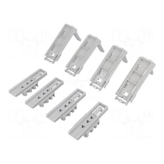 Set of mounting brackets for mounting DIN rails | L: 75mm | grey