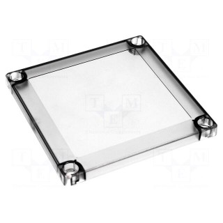 Cover | polycarbonate | 130x130x10mm | MNX | ABS125H | transparent