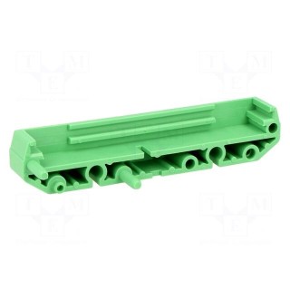 DIN rail mounting bracket | polyamide | 77x11.25mm | Body: green