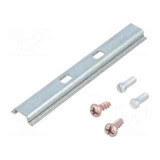 DIN rail | steel | W: 15mm | H: 5mm | L: 92mm | for enclosures