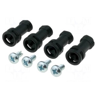 Set of screws | MNX | for covers | black | 4pcs.