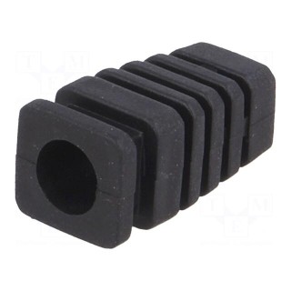 Strain relief | rubber | L: 22.4mm | black | Panel thick: max.2.8mm