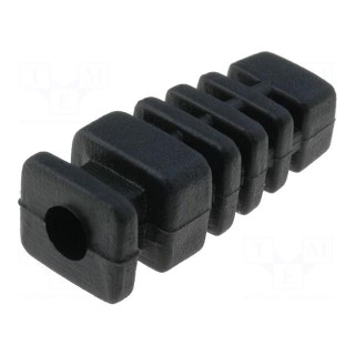 Strain relief | rubber | L: 22.6mm | black | Panel thick: max.2.85mm