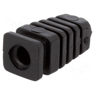 Strain relief | rubber | L: 26mm | black | Panel thick: max.2.7mm