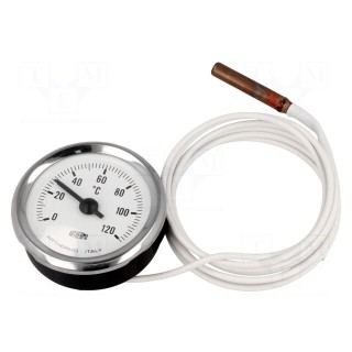 Sensor: thermometer with capillary | Body dim: Ø52x25mm | max.65°C