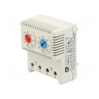 Sensor: thermostat | NC + NO | 10A | 250VAC | screw terminals | IP20