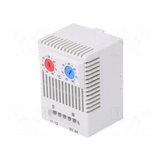 Sensor: thermostat | Contacts: NC + NO | 10A | 250VAC | IP20