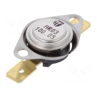 Sensor: thermostat | SPST-NC | 100°C | 16A | 250VAC | connectors 6,3mm