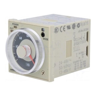 Timer | 0,05s÷300h | DPDT | 250VAC/5A | Usup: 24÷48VAC | 12÷48VDC | IP40