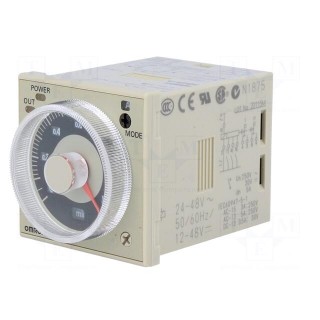 Timer | 0,05s÷300h | DPDT | 250VAC/5A | 24÷48VAC | 12÷48VDC | undecal